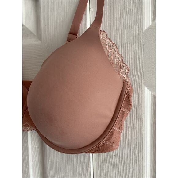 True Co Womens 40DD Pink Maybe Lace Underwire Tee Shirt Bra - Picture 2 of 8